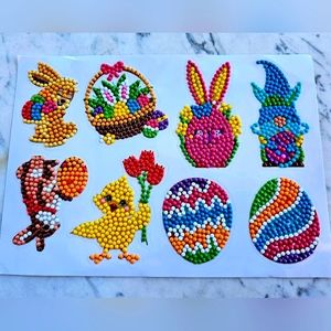 Easter Stickers 8 Stickers Basket Stuffers Handmade Unique Gift Present Card